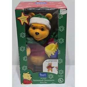 Winnie the Pooh Plush Christmas Ornament Disney Animated Honey‎ Santa's Holiday